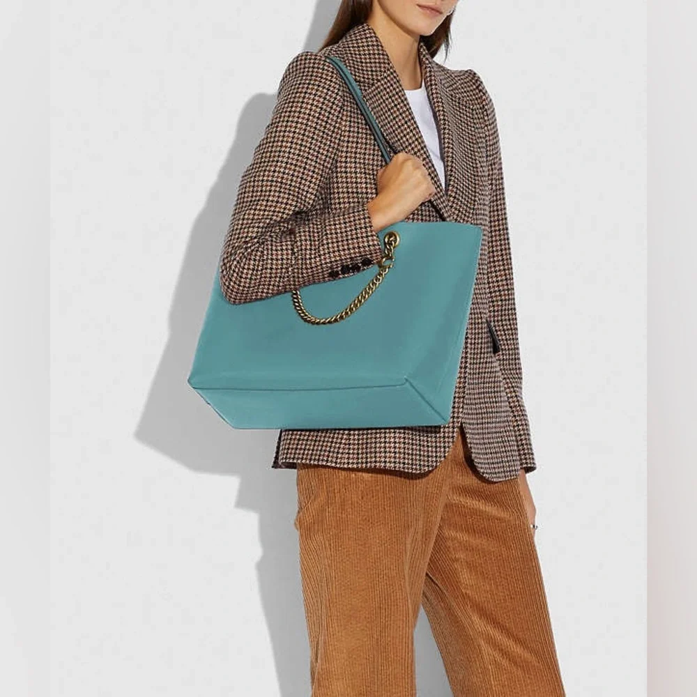COACH Signature Curb Chain Central Tote In Marine 78218 - Picture 9 of 9